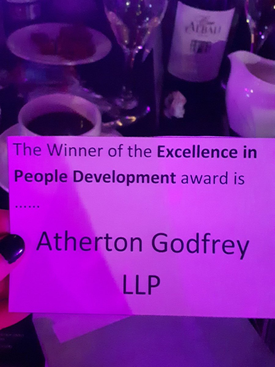 We only won the Excellence in People Development Award!!!!! Excited doesn't ever cover it! Well done to all the finalists @athertongodfrey #DNBizAwards