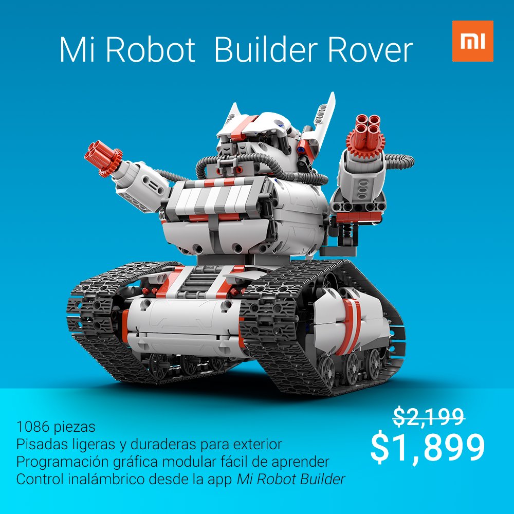 XiaomiMexico's tweet photo. #MiLovesMexico
¡Armen y controlen su Mi Robot Builder Rover desde su Xiaomi!
🔄 si sería el regalo perfecto para Navidad.
Disponible en #MiStoreMexico https://t.co/1i0UB21xlm