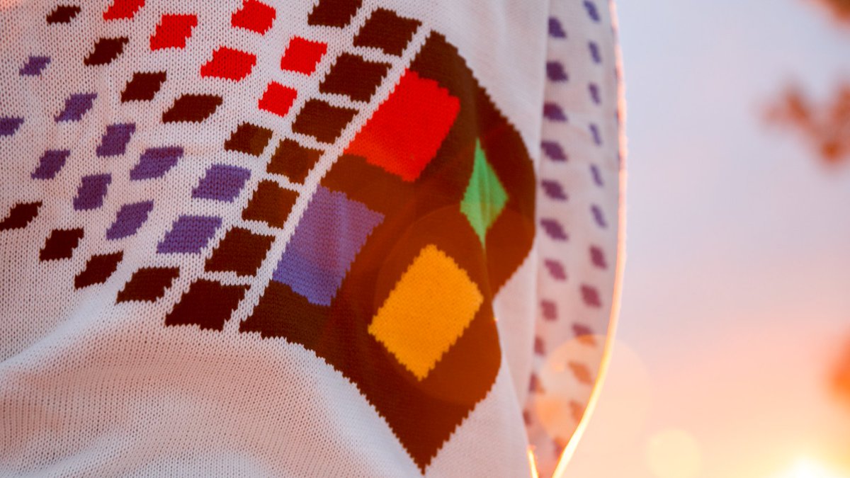 Introducing the latest #Windows95 custom 'softwear.'😉 Wish you could rock the #WindowsUglySweater? 👀 your DMs, because we're giving a few lucky fans one of their very own.
