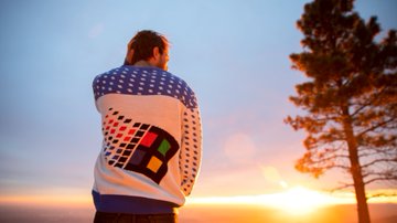 Introducing the latest #Windows95 custom "softwear."? Wish you could rock the #WindowsUglySweater? ? your DMs, because we're giving a few lucky fans one of their very own.