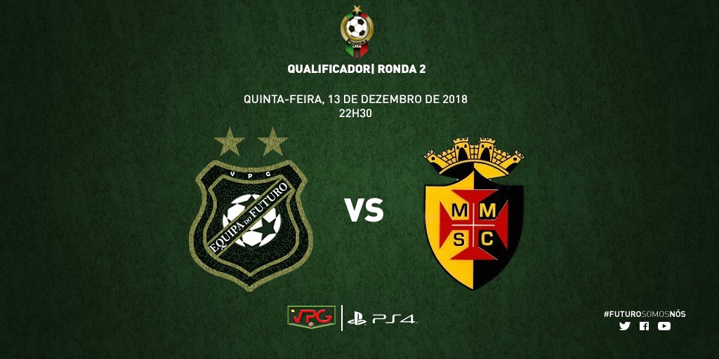 🏆Qualificador Primeira Liga <a href="/VPGPortugal/">VPG Portugal Official</a>
📋Ronda 2
📆 Quarta-feira, 13 de Dezembro 2018 | 22h30
⚽️VPG Equipa do Futuro 🆚 VPG Mem Martins

#FuturoSomosNós
#WhereTheChampionsPlay
#VPG
#QualificadorPrimeiraLiga