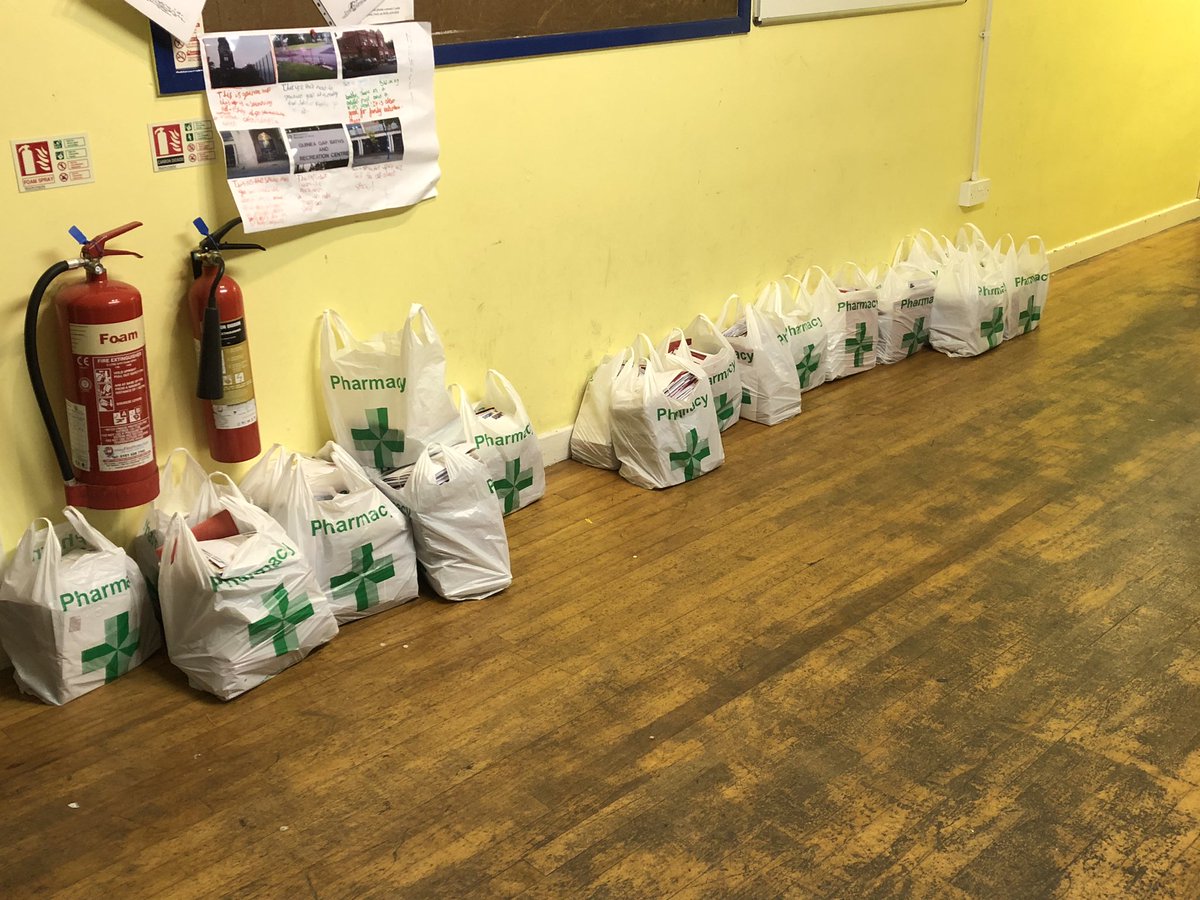 Empty pigeon holes must meet that’s a wrap for #wirralpost2018 this year.
All bagged ready for parents and young people to collect. #WeDeliverChristmas