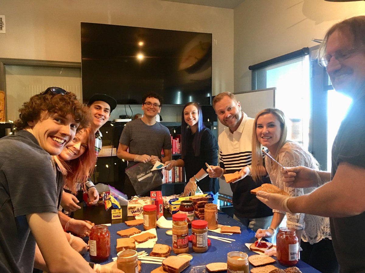 voltagead's tweet photo. We had an awesome time today with Foothills United Way making PB&amp;J’s for their Refuge Cafe! Thanks @FoothillsUW! https://t.co/j92pIhV0Mx