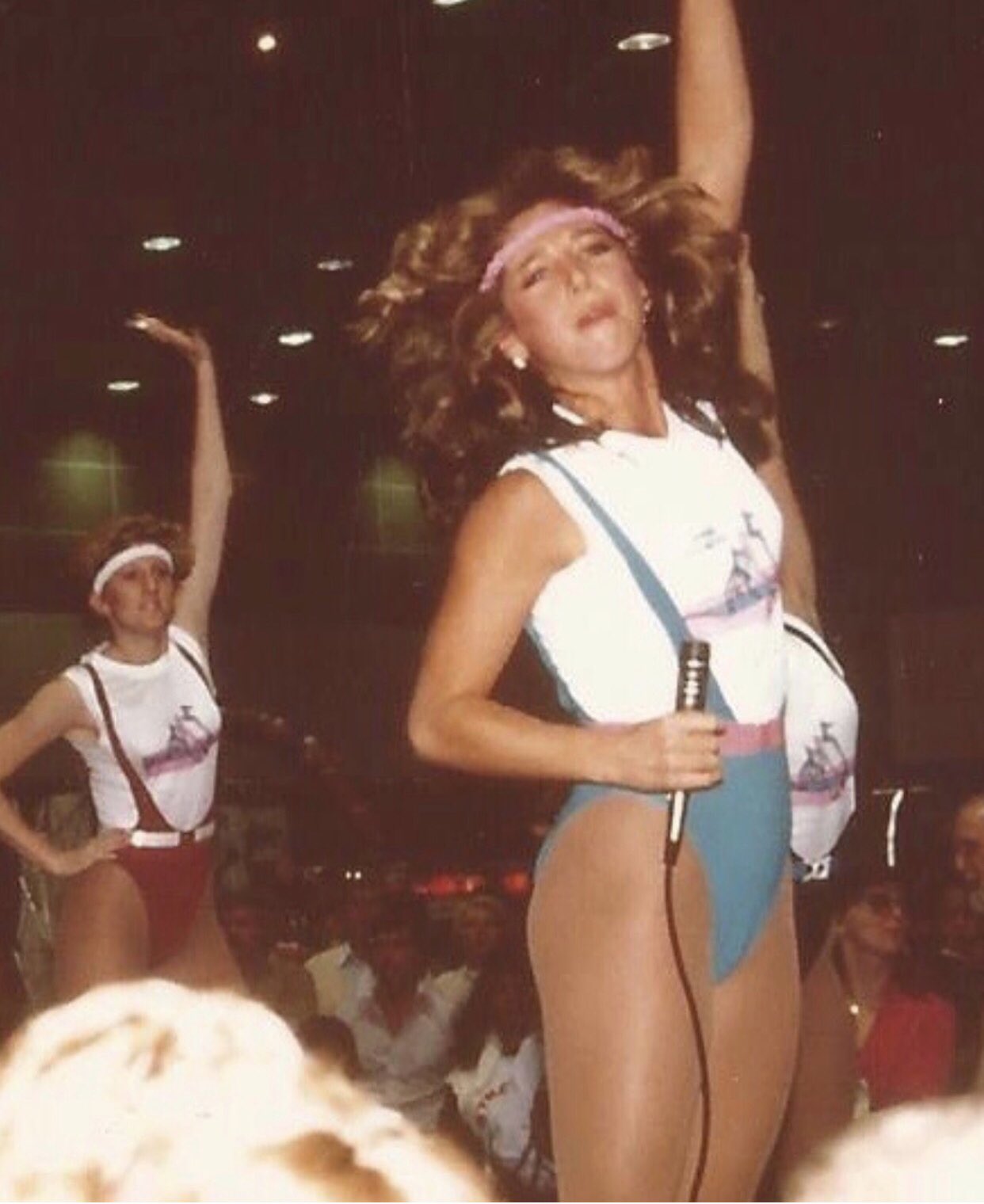 Denise Austin on X TBT to one of my very first LIVE aerobic performances leading a workout on stage these were the early years when aerobics was just starting WOW. it s