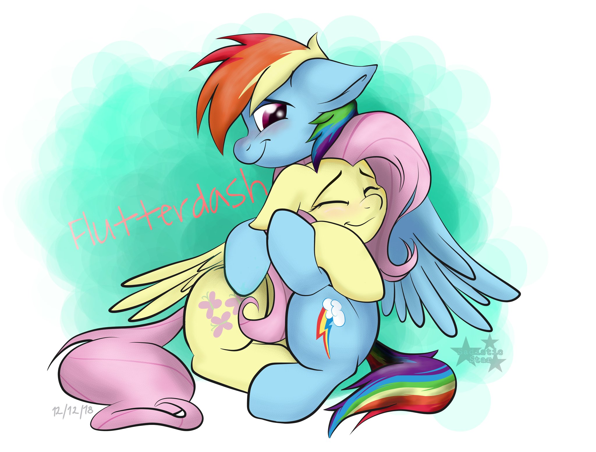 “Hug time :3
#Flutterdash #MLP” .