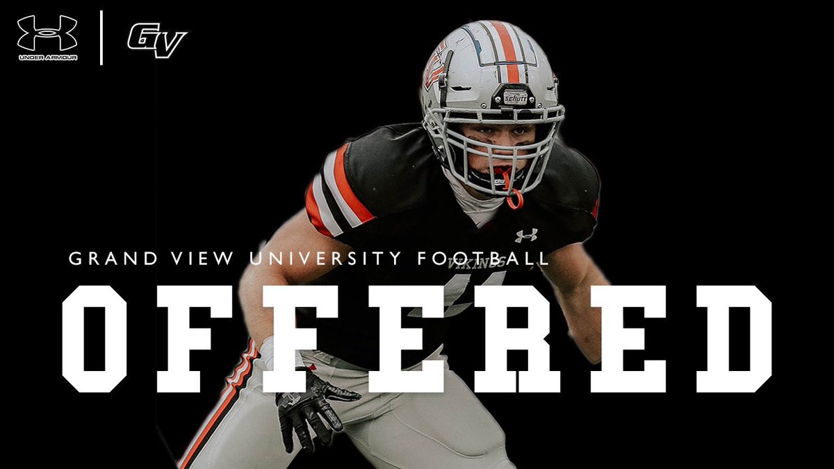ColtenHansen1's tweet photo. Excited to announced that I have received my 3rd offer to play football at Grand View University! Thank you @everett044 for the opportunity. https://t.co/ZpJ0ZHtFQw