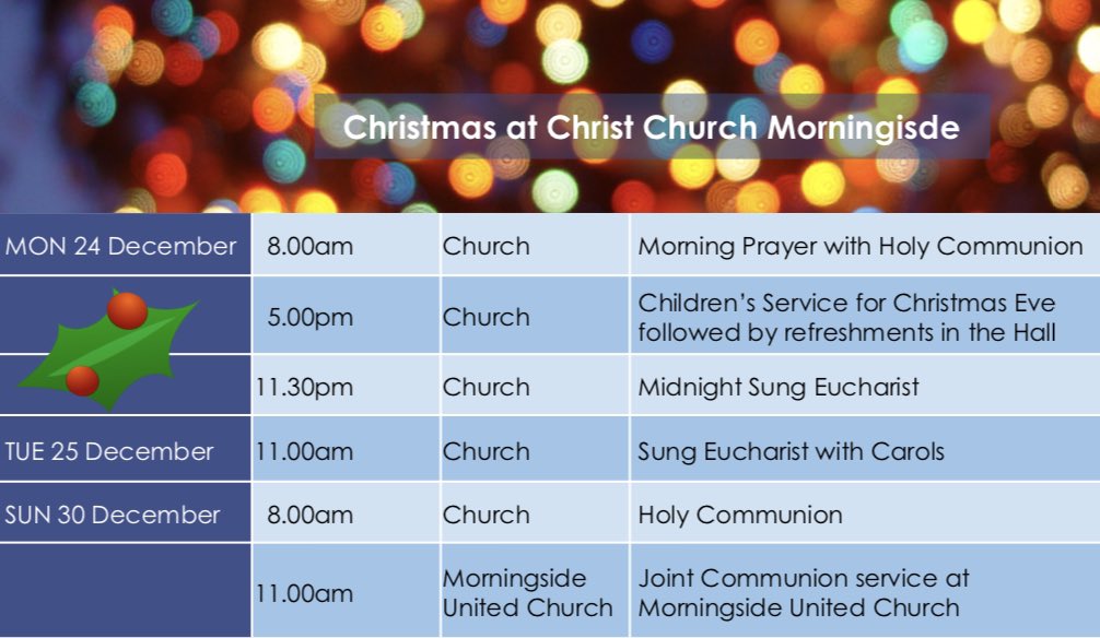 Christmas Services at Christ Church Morningside