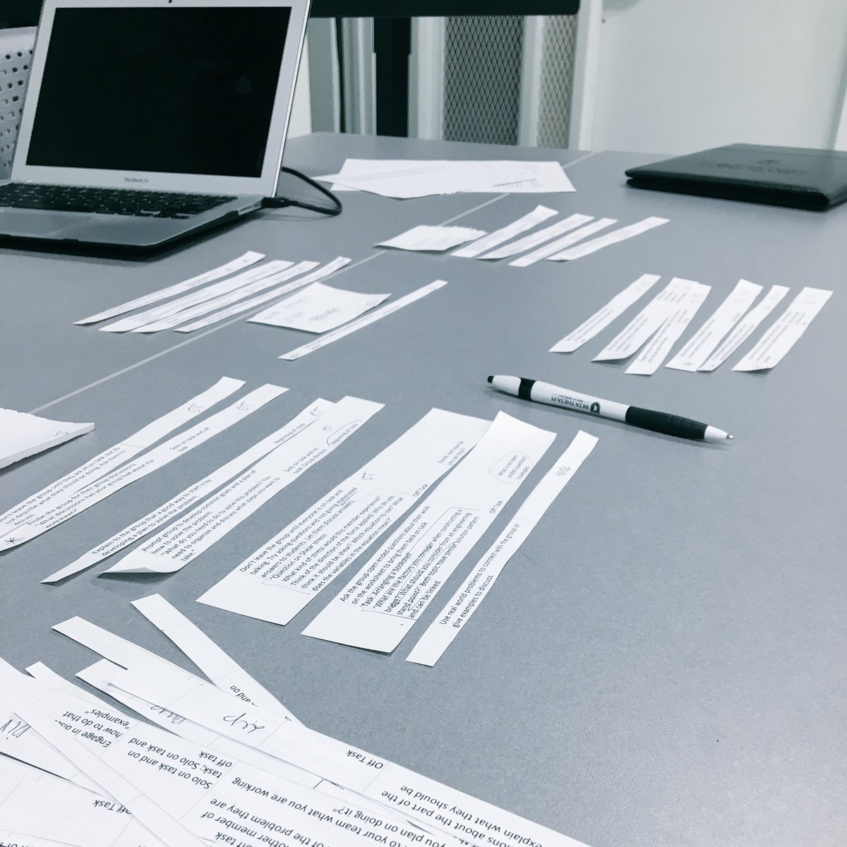 LuEMLawrence's tweet photo. Love productive and motivating meetings! Revising and categorizing collaborative prompts for engineering teaching assistants #wip #CoLearnLab @SaadShehab9 https://t.co/xAywq4lLx8