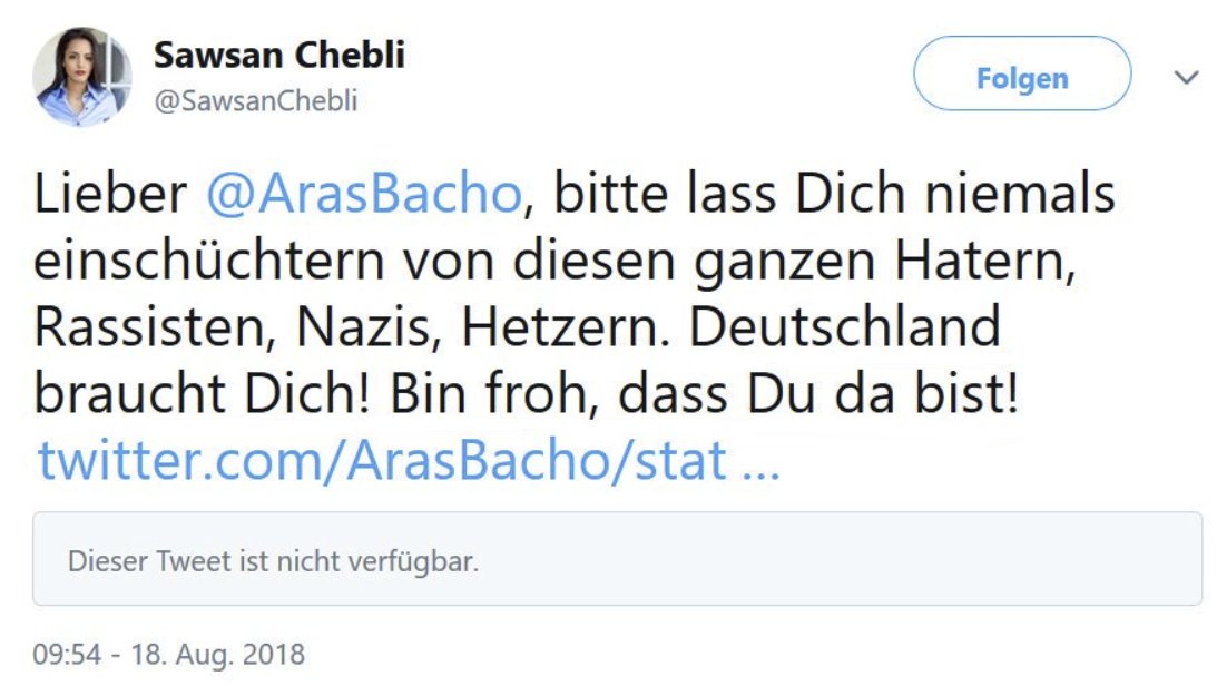 WeilWiel's tweet photo. @neythomas @Rainer42 @erzhngswndrlnd Alle Tweets von und an #ArasBacho wurden nach seiner Verurteilung für Sexualdelikte bei #Böttinger, #Restle und #Hayali gelöscht. Auch #Augstein und #SawsanChebli sind mit ihrer digitalen Tiefenreinigung durch! Den #Chebli-Tweet zum #BachoGate habe ich noch https://t.co/lq8W2HjtKM