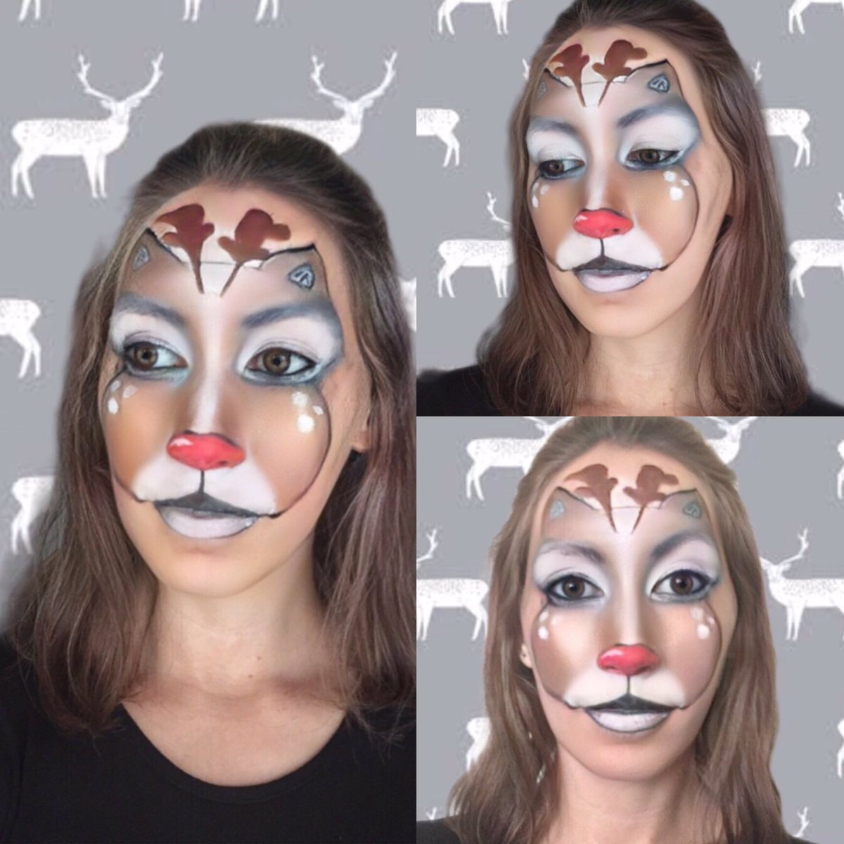 RCBeautyStudio's tweet photo. They used to laugh and call him names..... 🦌 #rcbeautystudio #makeupartist #makeupartistry #makeup #makeupmummy #makeuplover #makeupaddict #mua #mualooks #muaprofessional #facepaint #christmasfacepaint #christmas #reindeer #rudolphtherednosedreindeer #rudolphmakeup https://t.co/azCyshVK9C