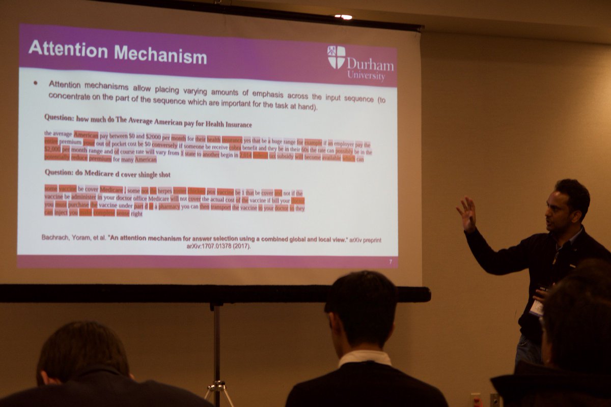 Amit Gajbhiye presenting work on CAM: A Combined Attention Model for Natural Language Inference at Big Data 2018
