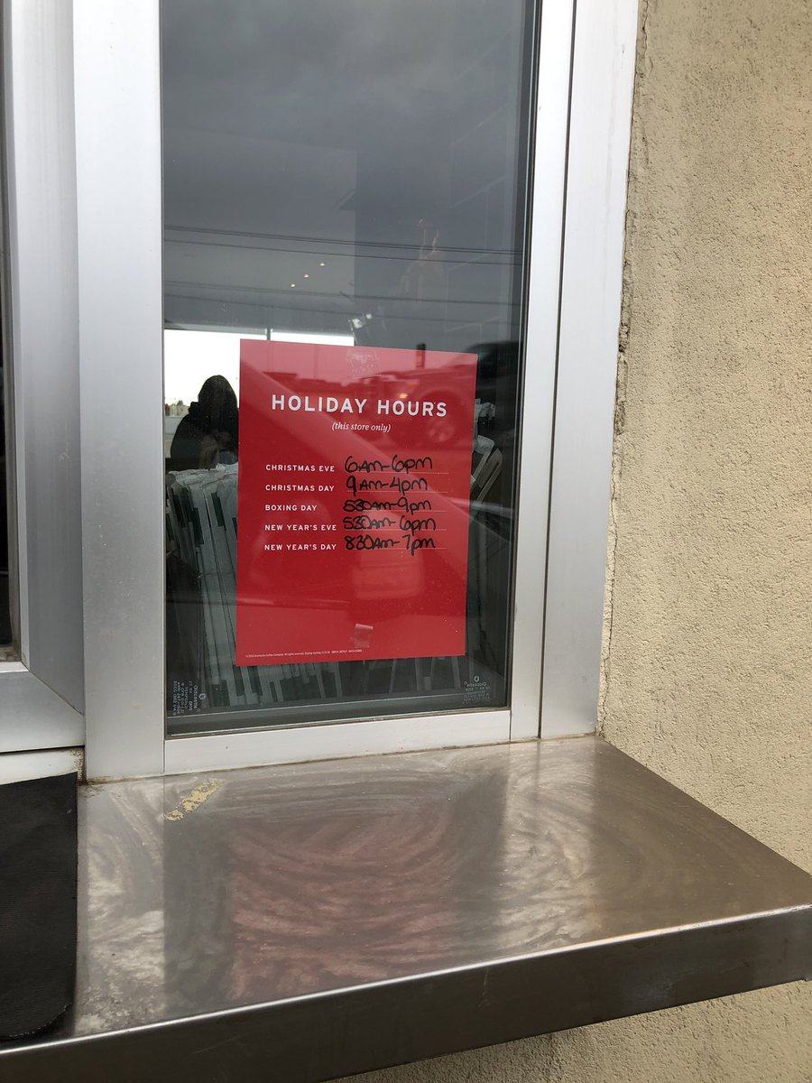 Shame on <a href="/StarbucksCanada/">Starbucks Canada</a> you shouldn’t be open on #Christmasday let the families enjoy their time together.