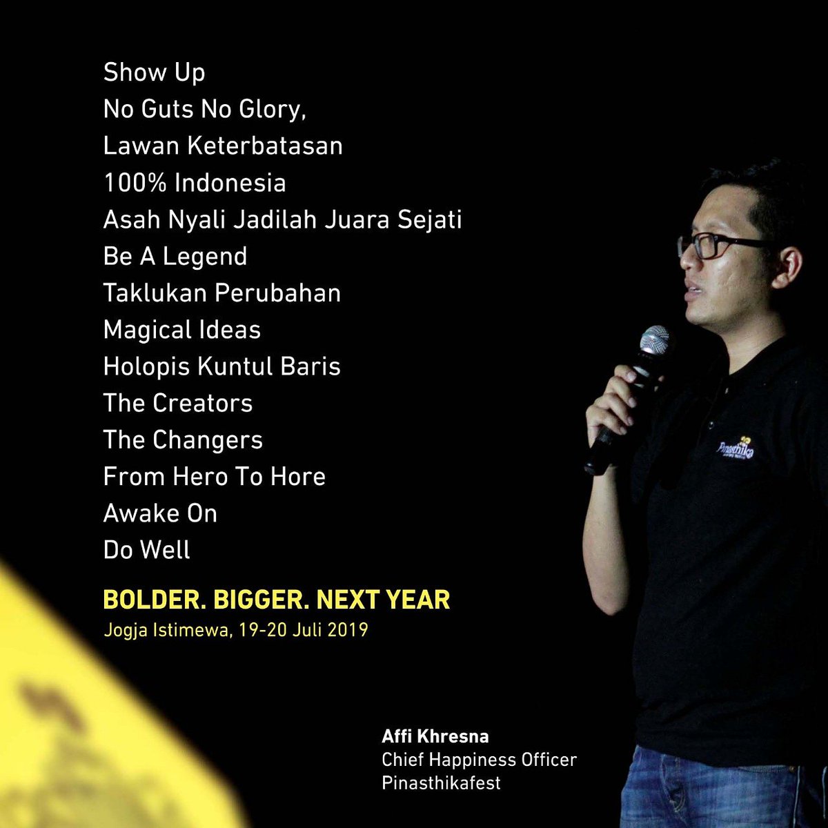 Bolder.
Bigger.
Next Year.

#PinasthikaFest #Pinasthika
<a href="/p3ipst/">P3I PUSAT</a> <a href="/P3Ijkt/">P3I Jakarta</a> <a href="/citrapariwaraID/">Citra Pariwara</a>