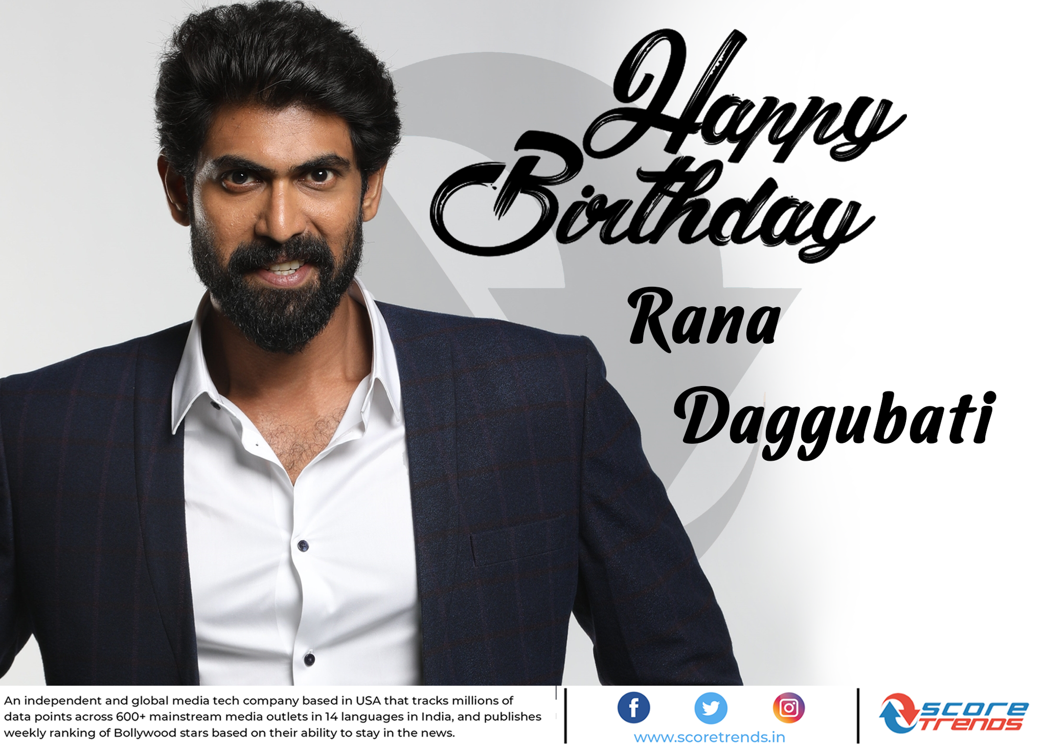 Score Trends wishes Rana Daggubati a Happy Birthday!! 