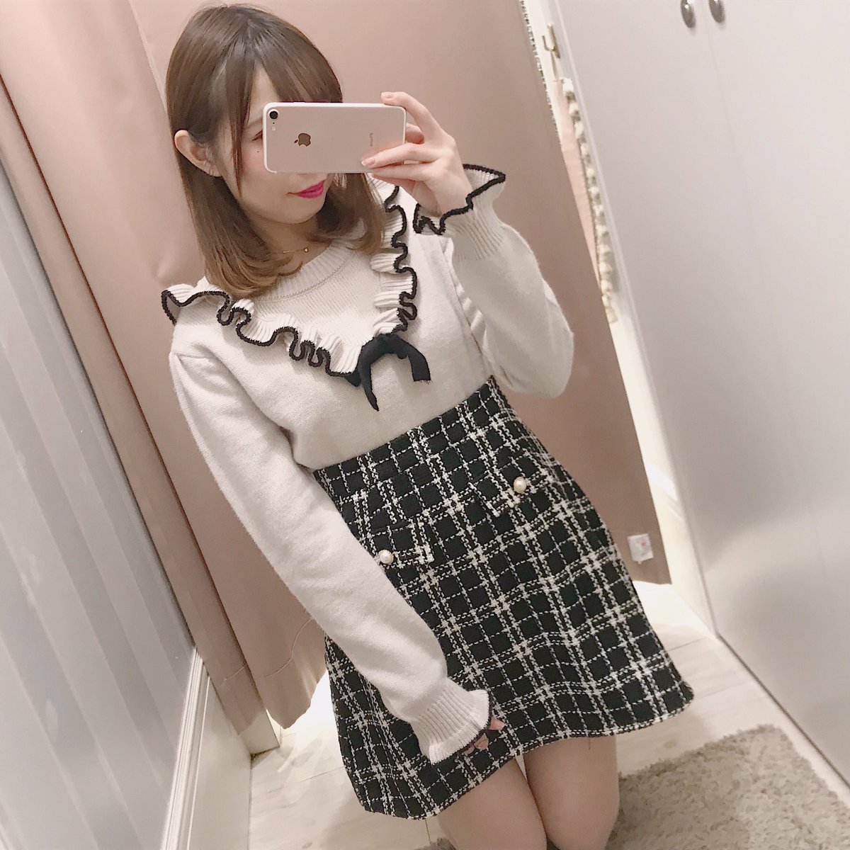 新品入荷 evelyn チェックスカート opri.sg