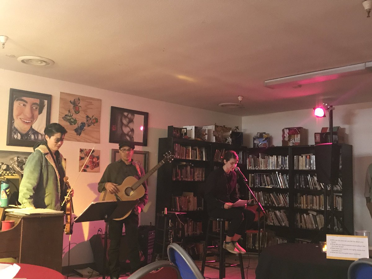 School transformed into a jazz club. Spoken word performances by students share musicians’ stories navigating the segregated South in the 1940s, 50s. Making history come alive! #PenningtonStreetShowcase <a href="/butchertown1/">Patrick Kelly</a> <a href="/PFFSDowntown/">PFFS-Downtown</a>