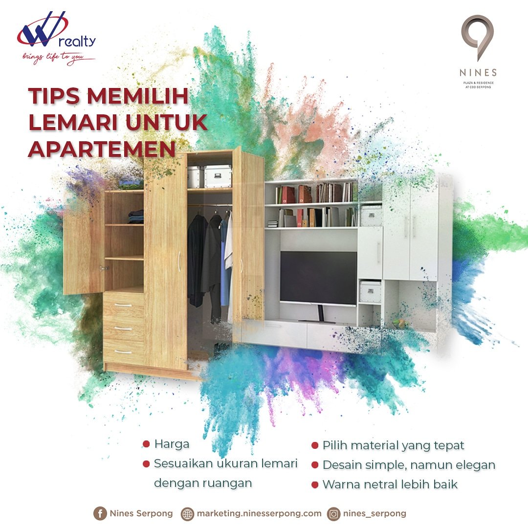 VasakaNines's tweet photo. Lemari merupakan furniture yang perlu hati-hati dipilih, karena biasanya furniture ini berukuran besar dan butuh banyak tempat. Berikut ini tips memilih lemari untuk apartemen Anda!
.
#NinesSerpong #NinesResidence  #ApartemenModern #ApartemenPremium
#TipsInterior #NINESTips https://t.co/tL8aPsCDYc