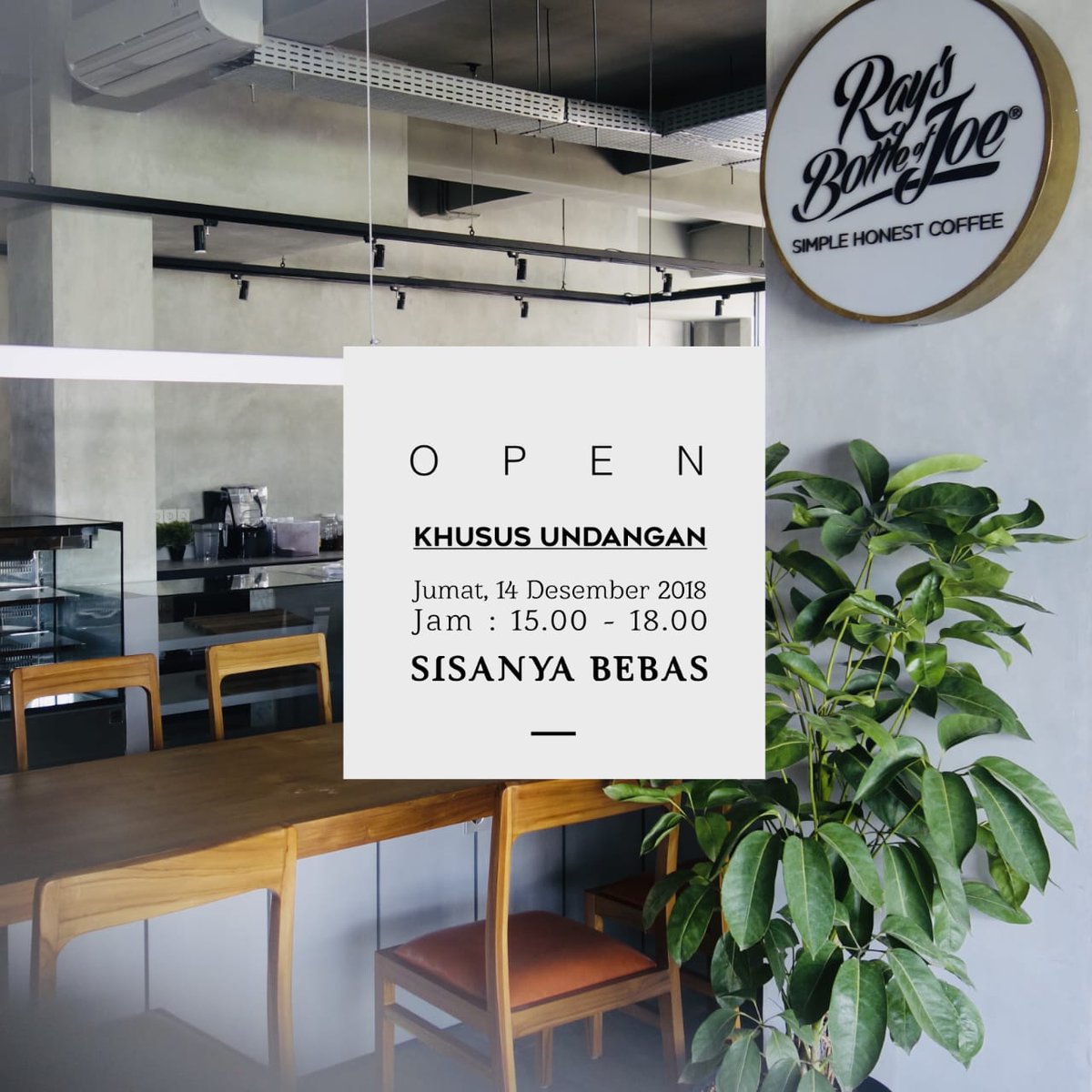 raysbottleofjoe's tweet photo. RBoJ Coffee sudah buka.
Lokasinya di Jl. Warung Jati Barat No.18E.
Yuk mampir! https://t.co/2gY1ANFTHJ