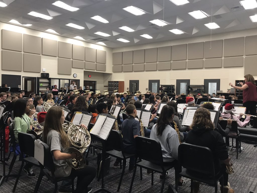 162 beginning band students rehearsing all together for the first time! Working hard to get ready for the concert next Wednesday!