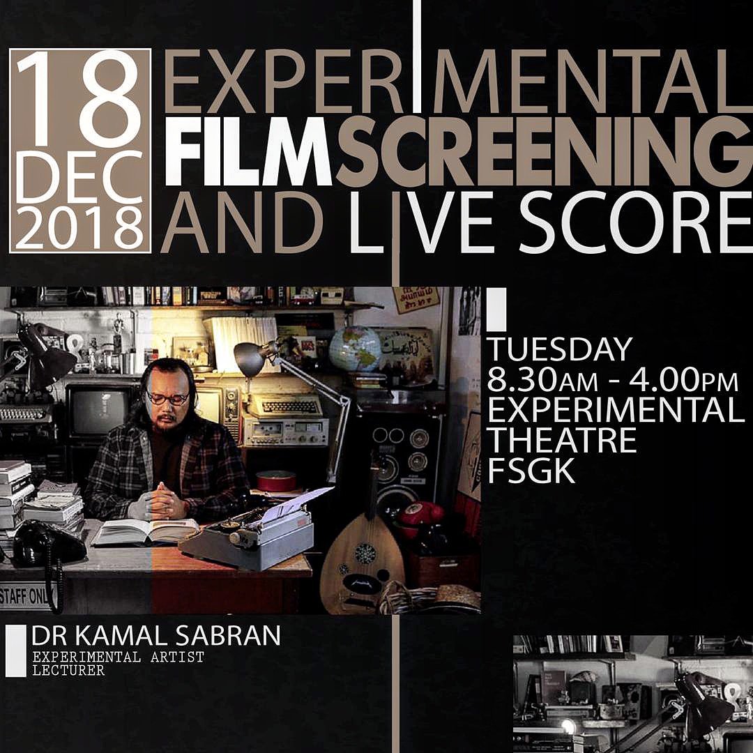 FFest2018's tweet photo. Experimental Film Screening and Live Score talk by Dr Kamal Sabran, a experimental artist lecturer😍😍 On 18 December,  8:30am-4:00pm at Experimental Theatre, FSGK Unimas
❗FREE Entry❗
What are you waiting for?
Come and join us!

#FACAFest 
#event 
#unimas 
#fsgk 
#kuching https://t.co/5MqqLskErs