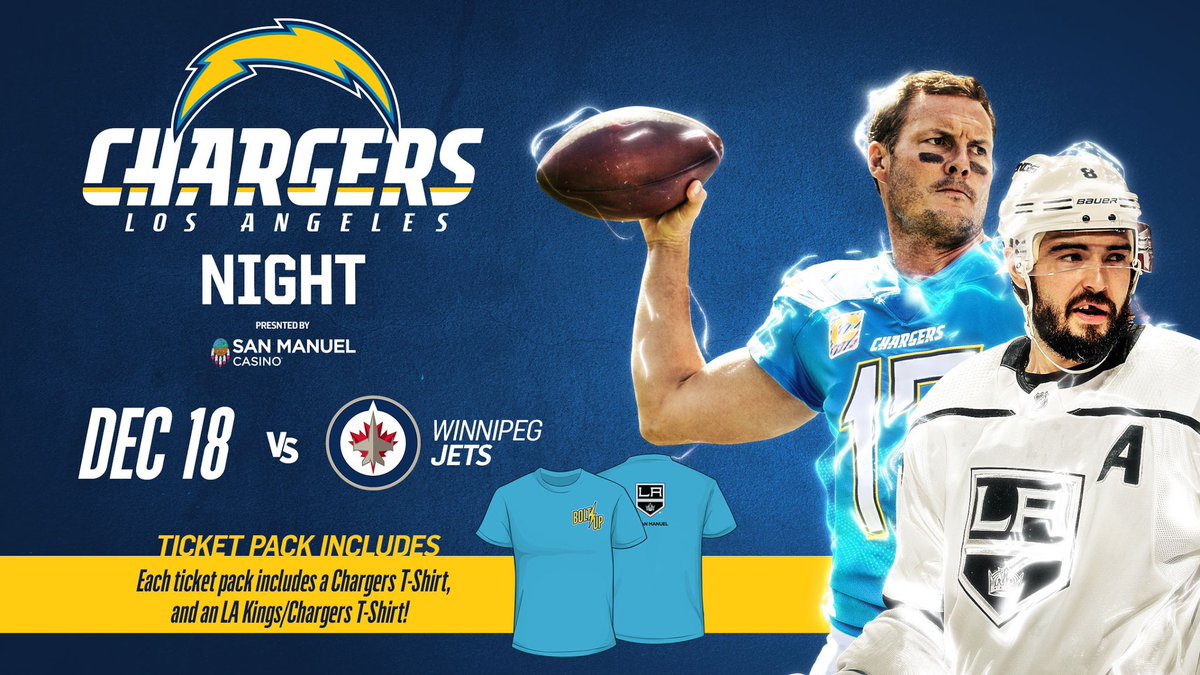 LA Kings on X: Celebrate that @Chargers win by getting your tickets for  Chargers Night at the LA Kings game on 12/18! #BoltUp ⚡️    / X