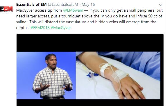 Used this trick the other day. Pt had horrible access. Only a 22g in the thumb. After 50ccs - Baammm  Able to sink an 18g.