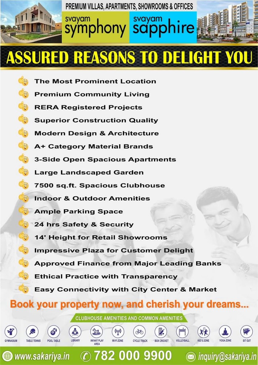 sakariya_group's tweet image. "SVAYAM"... The most prominent location approved by RERA.

Learn more about the project: bit.ly/2udrj0d #SakariyaGroup

#SvayamSymphony #SvayamSapphire #PremiumVillas #Apartments #Showroom #Offices #FridayFeeling #RERA #Property #RealEstate #Anand #Gujarat