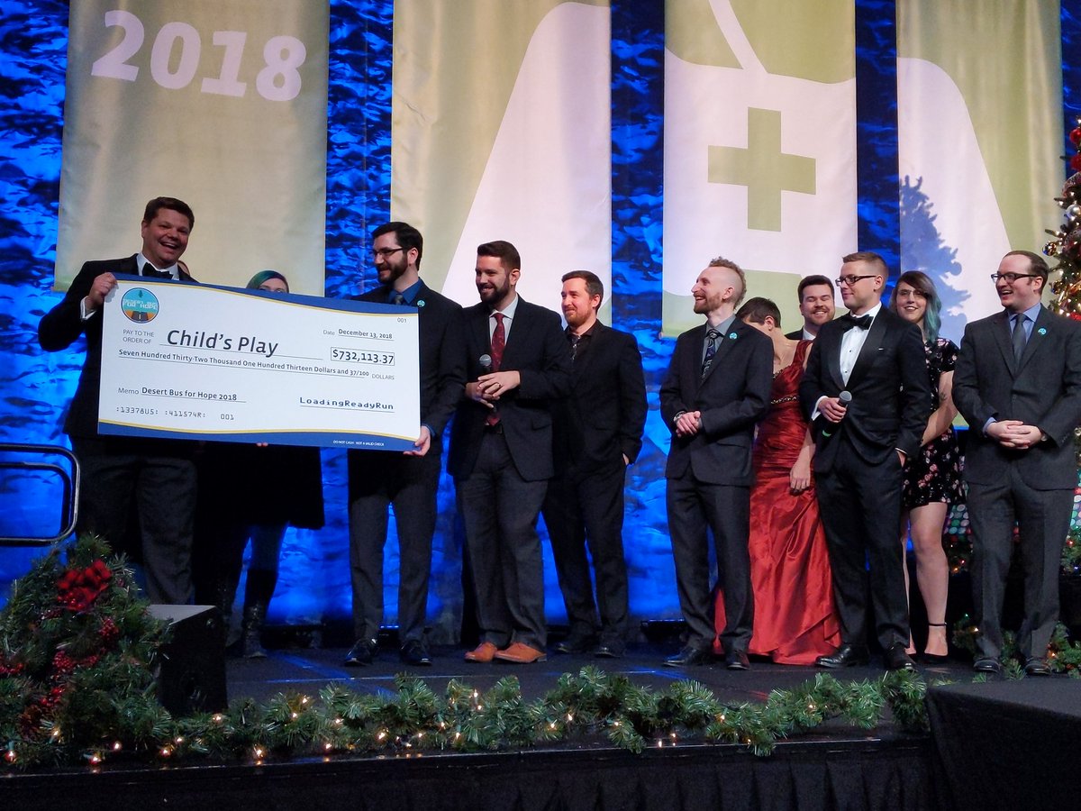 DesertBus's tweet image. Thanks to the amazing Desert Bus community, we once again get to give @CPCharity a very silly oversized check.

Thank you for your support, year after year.