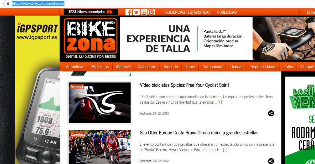 Gracias a @BikeZona por publicar nuestro vídeo @SpiclesBikes. Es un placer que un portal especializado en #ciclismo como es #BikeZona se haga eco de nuestros productos.
Aquí os lo dejamos ▶ https://t.co/FGpSmrVRhH ◀
Esta #NAVIDAD 🎁Regala🎁 SPICLES.🎄🎅🏻🚴♂️ https://t.co/DEYBgMAYHB