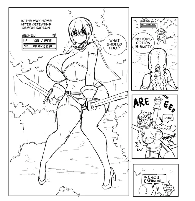 when you only have 1 hp left #爆乳 #三つ編み #眼鏡 #ゴブリン #ビキニアーマー https://t.co/CR6lUQQh0p 
