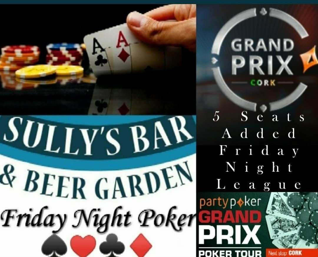 TheCueClub147's tweet photo. Friday Night  Poker at @sullyskillarney

€40 incl reg.
1 x rebuy @ €20.
Start time 8.15pm
3k early bird till end of level1.

Limited to 20 players
Top 5 Friday night players will receive a €120  Ireland @partypokerlive Cork seat, added to the league.

#Killarney #Poker #Kerry https://t.co/d2tIoAWeUb
