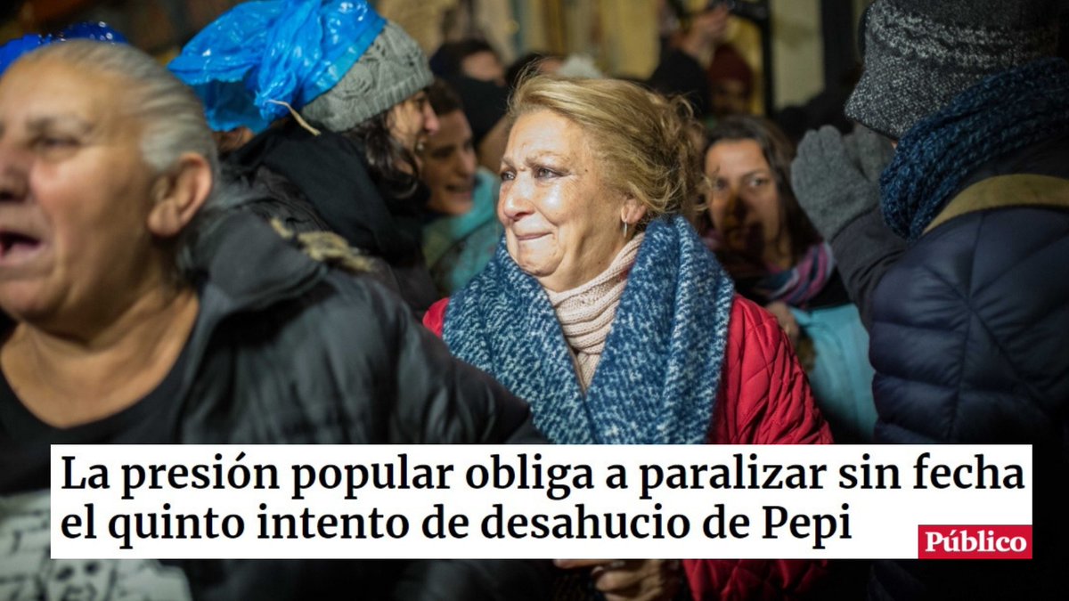 Lavapiés ha vuelto a demostrar que es mucho más que un "barrio cool". La solidaridad vecinal ha evitado el desahucio de una mujer de 65 años y sus hijas de la casa en la que llevan viviendo 20 años 🏡 #PepiSeQueda 
publico.es/sociedad/desah…