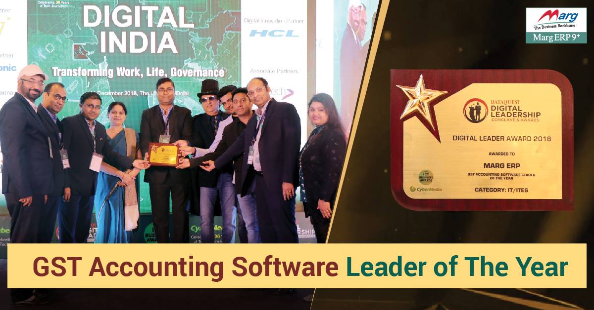 MargErpLtd's tweet photo. 🏆#GST Accounting Software #Leader of the Year 🏆
Thankyou 🙏🙏🙏 #ICT Business Awards #Dataquest.
Our team of 750+ professionals, 1200+ Partners &amp; 8000+ field force in 27+ Countries, like to thank our 1 Million+ Users &amp; well-wishers for their trust. https://t.co/pVpTDFwb9H https://t.co/7j8NV2EL3M
