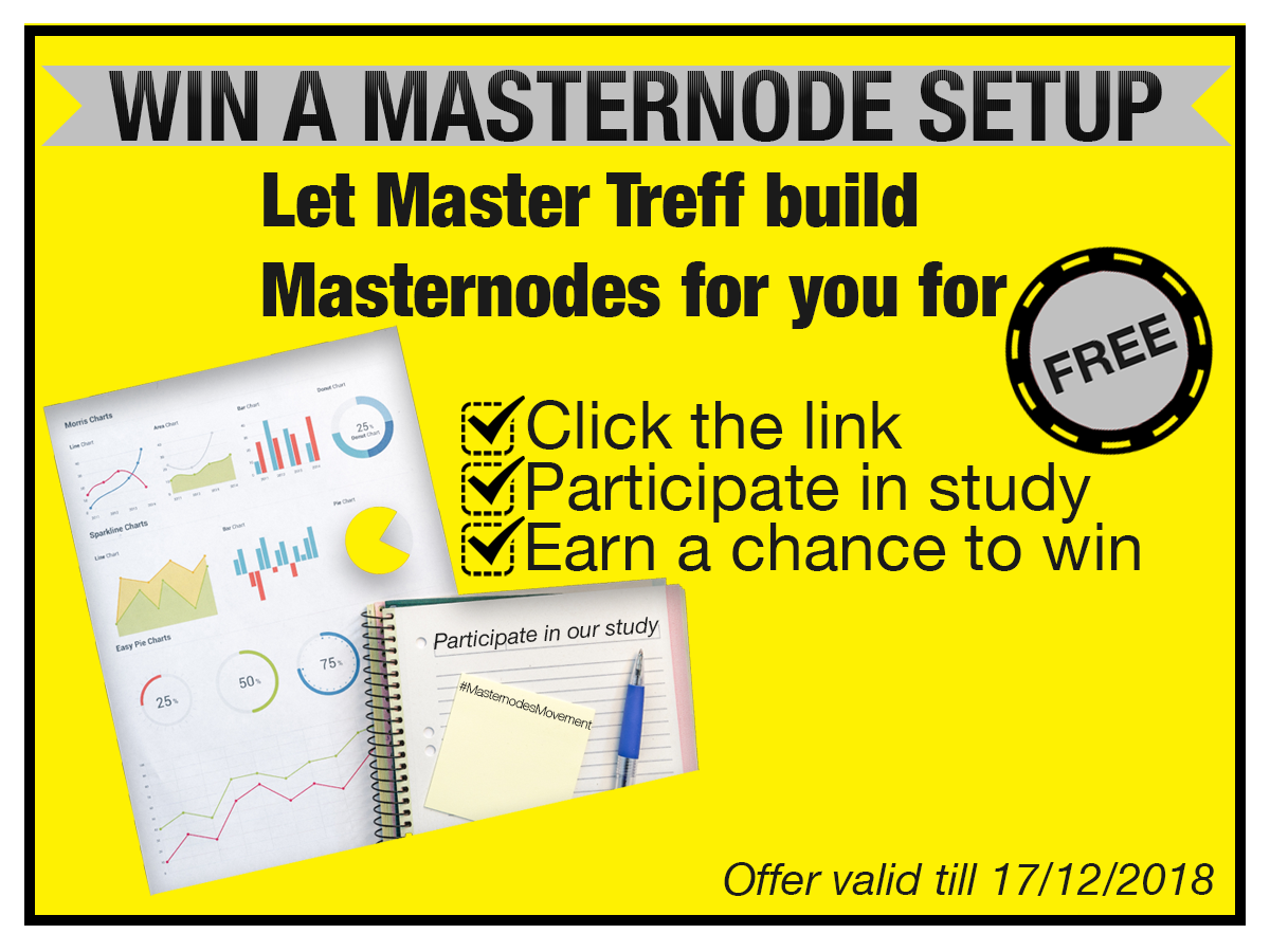 BlockTreeClub's tweet photo. Hey guys, do participate in our survey and stand a chance for Master Treff to build a masternode for you! Closing soon!
#masternodesmovement #masternodes #blockchain https://t.co/Y3J6UIs1mp