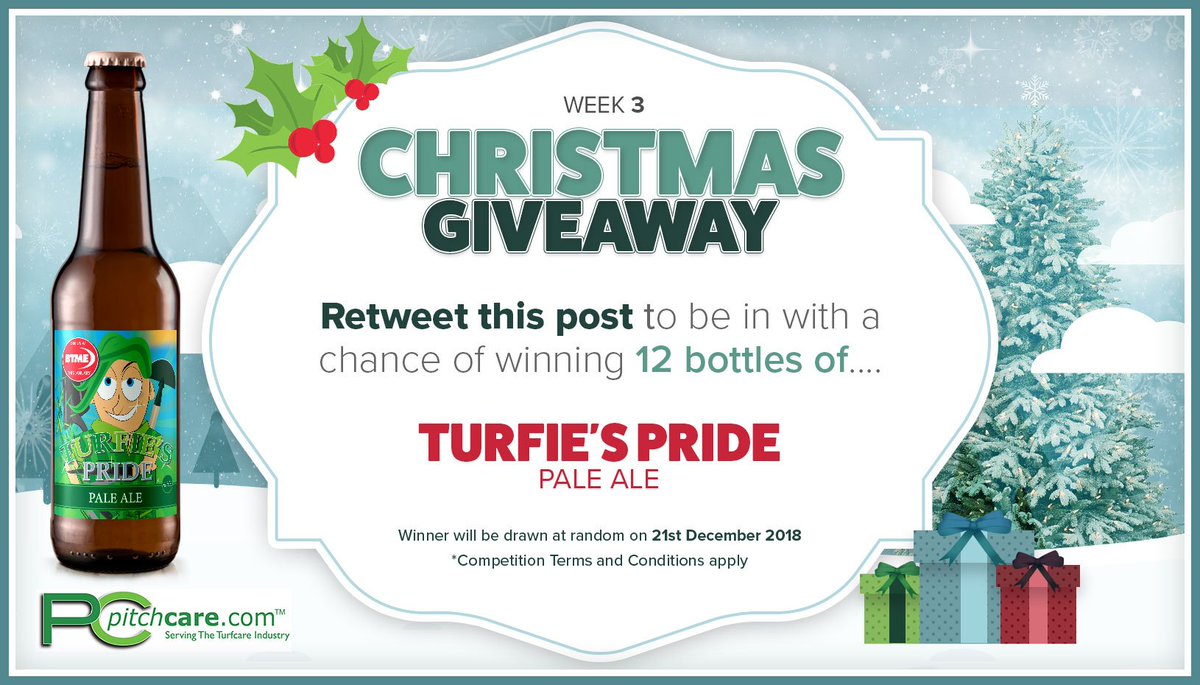 Get involved in our Christmas Giveaway Week 3! 🎅🏻🎄

Retweet this post to be in with a chance of winning 12 bottles of #TurfiesPride Pale Ale! 

Good luck 🍀