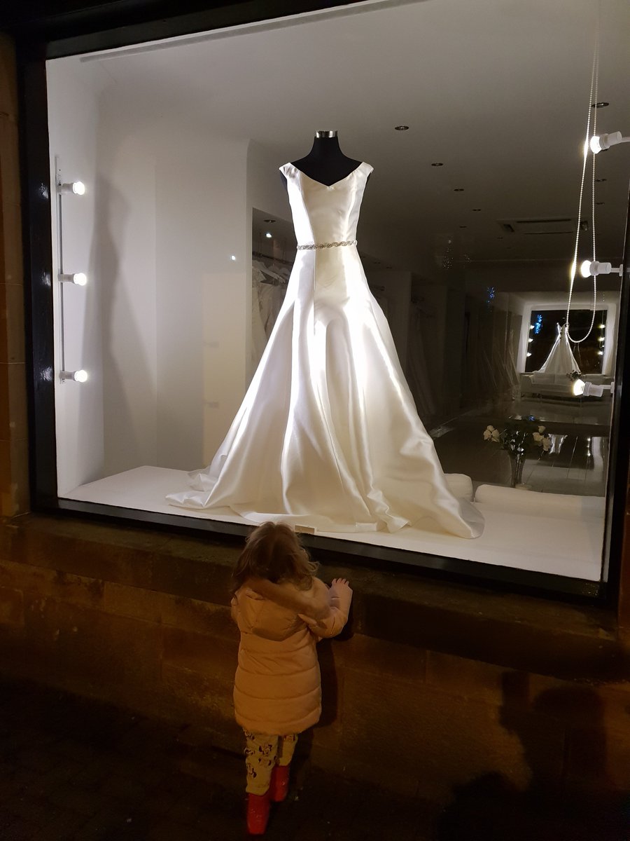 We received this lovely email regarding one of the dresses in the boutique window: "I just wanted to share these pictures with yourselves. My daughter literally stopped in her tracks yesterday evening and was totally mesmerised. Maybe we will be popping in in 25 years or so!"