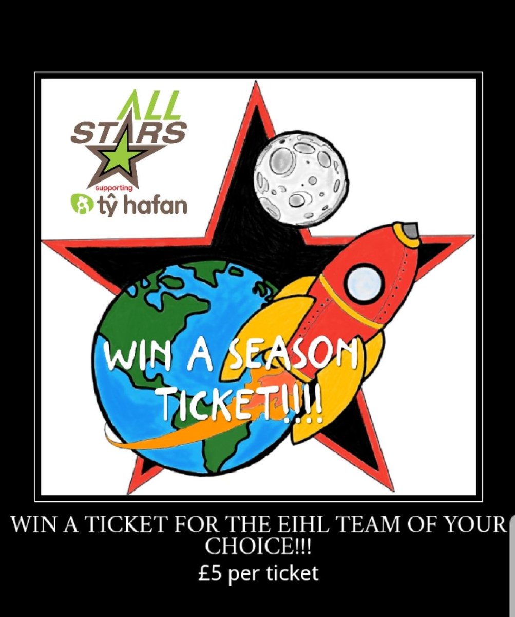 Scarlettsarmy4's tweet image. Here we go. Win a Season ticket for any EIHL Team £5 tkt. 
Fund a @tyhafan Nurse for a year. On sale at Cardiff Devils match night in the bar. or paypal.me/ScarlettsArmy18 
In msg box leave Team, your contact detail. Don't tick goods or service
or email:scarlettarmy18@gmail.com