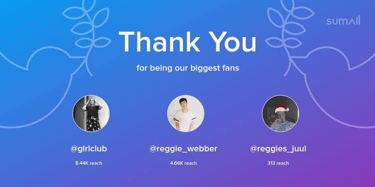 𝕙𝕠𝕝𝕝𝕪 (14) (@hollyproudx) on Twitter photo 2018-12-14 09:00:17 Our biggest fans this week: @glrlclub, @reggie_webber, @reggies_juul. Thank you! via sumall.com/thankyou?utm_s… Our biggest fans this week: @glrlclub, @reggie_webber, @reggies_juul. Thank you! via sumall.com/thankyou?utm_s…