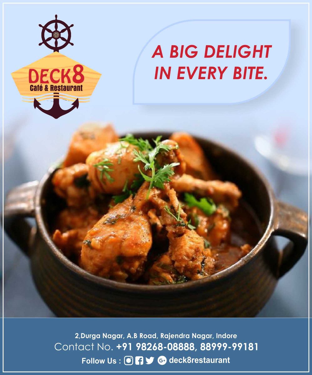 RestaurantDeck's tweet photo. A big delight in every bite.
Contact No. +91 98268-08888, 8899999181
#restaurant 
#foodie
#indorehotels
#instafood
#healthyfood
#HUNGRY
#familyrestaurant 
#party
#food
#deck8 https://t.co/hZh8p6WIJq