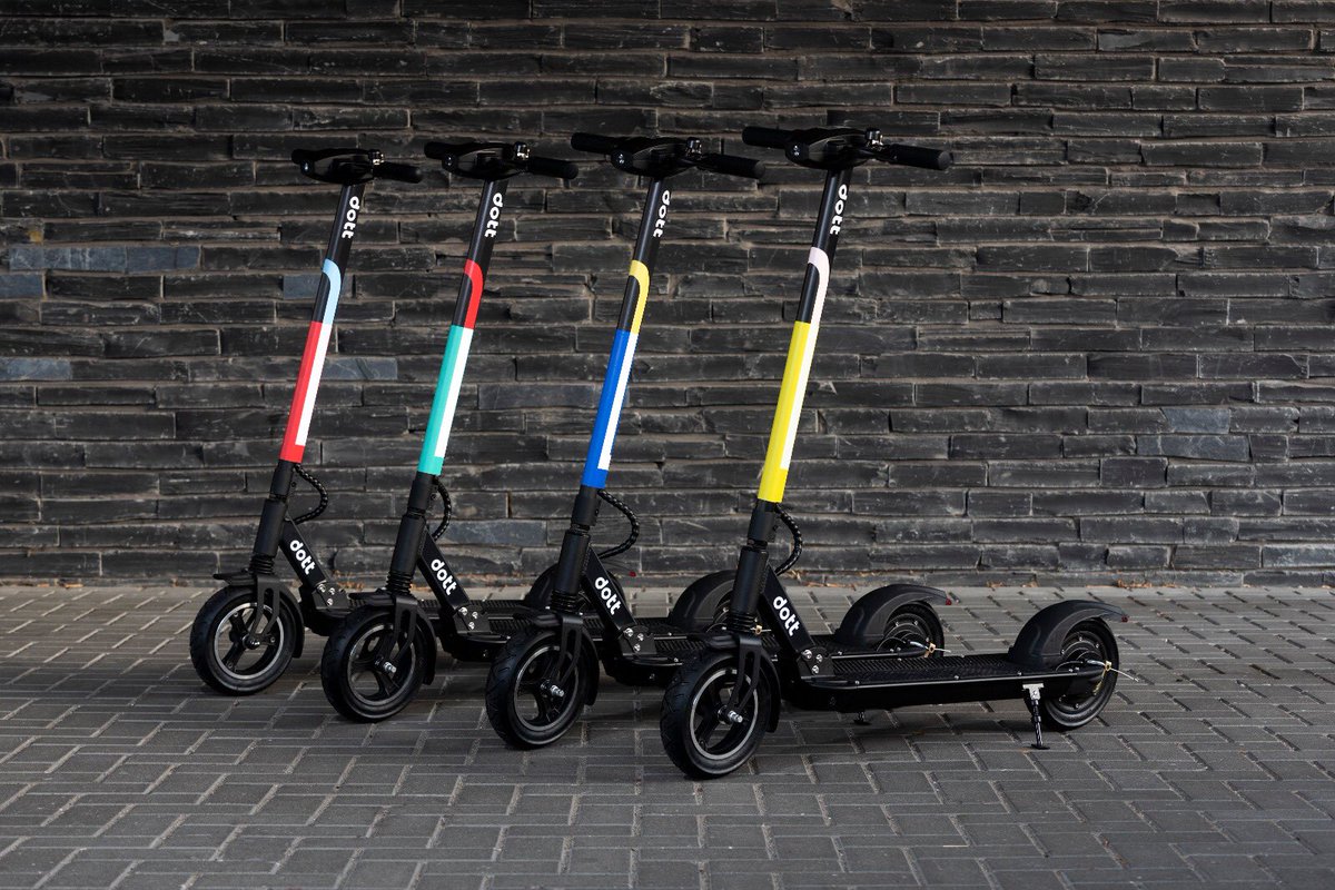 Dott's tweet image. Hello babies ❤️💚💙💛

⚡️🛴  
⚡️🚲

#startup #mobility #sharingmobility #micromobility #escooters #ebikes #firstday #secondtweet