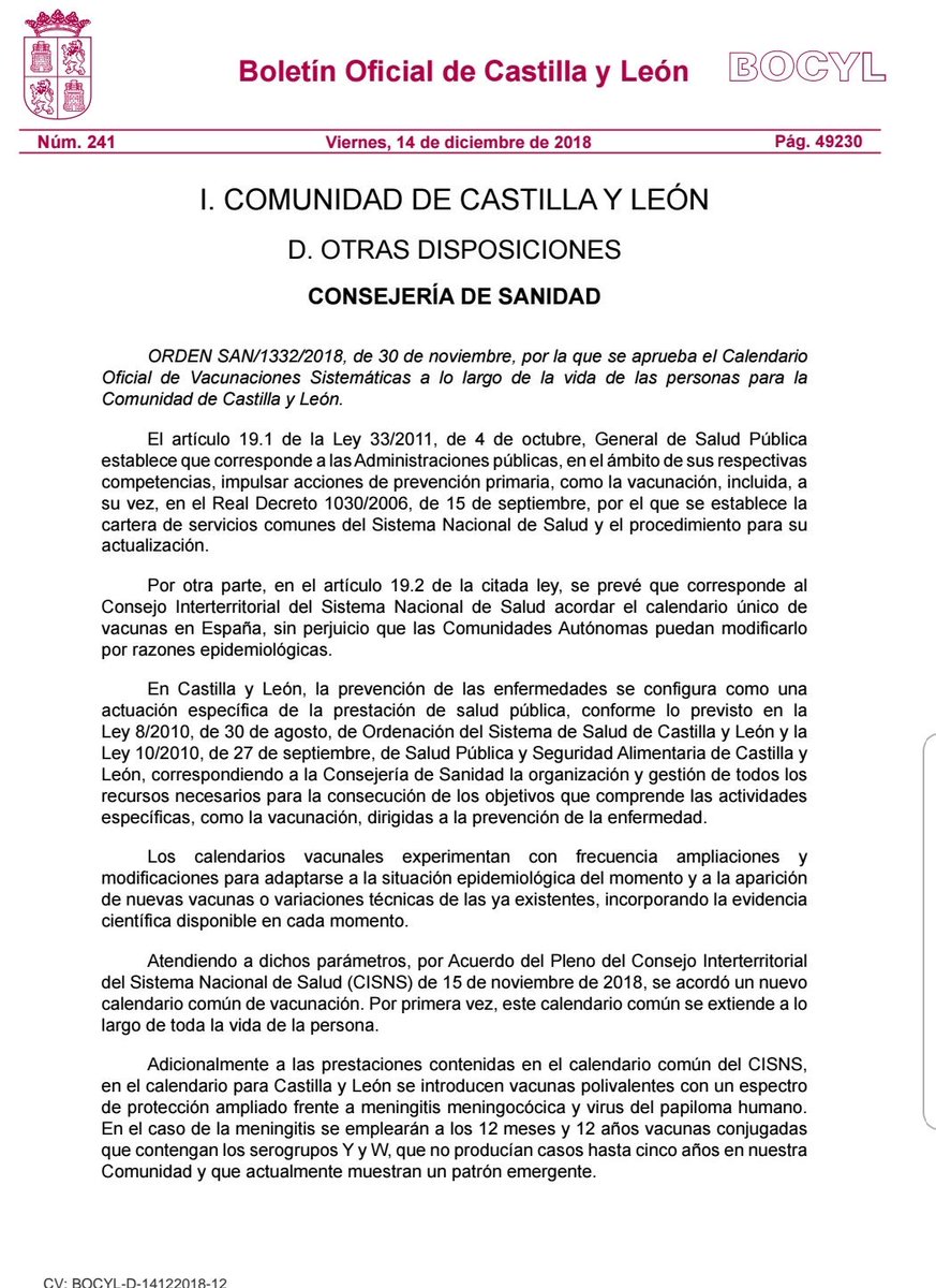 vacunasGdt's tweet photo. Ahora la comunidad de Castilla León incorpora Meningo tetra a los 12 meses y los 12 años y PCV13 a mayores de 65 años, seguimos con la inequidad, en Canarias seguiremos esperando. https://t.co/MShnq4igpB