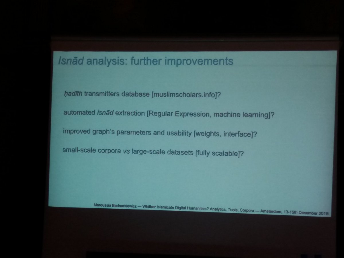 Doumetta's tweet photo. Maroussia Bednarkiewicz (Oxford) starts the second day of #WIDH2018 with talk on scalable visualisation in hadith studies. #hadithstudies #digitalhumanities #GrowingIsnādTrees is exciting! https://t.co/IBkQnrH8lt