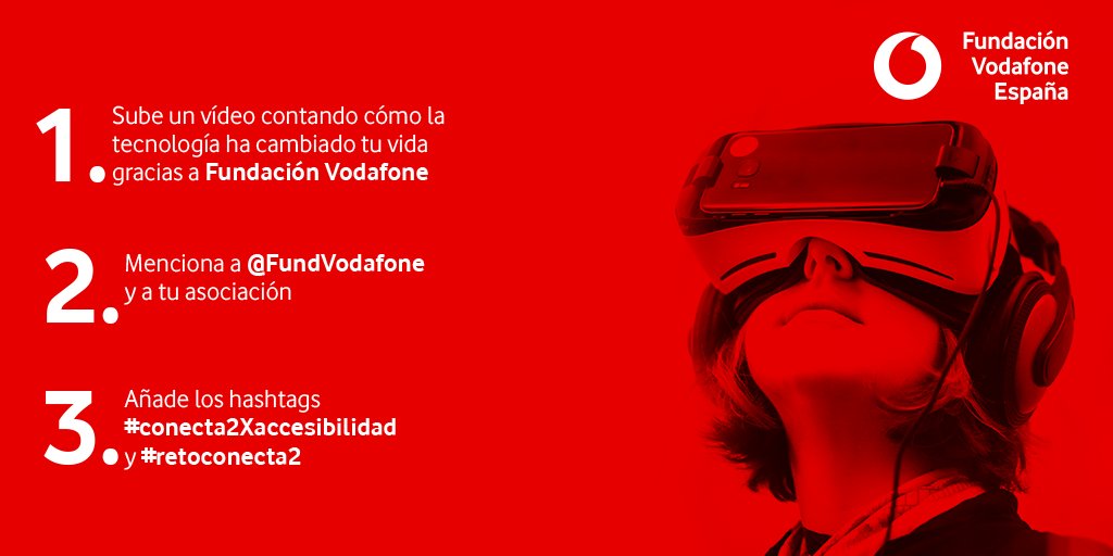 FundVodafone's tweet photo. 🔊¡Últimas horas para participar en #retoconecta2 y contarnos cómo la tecnología ha cambiado tu vida gracias a estar #conecta2Xaccesibilidad! Recuerda que aquí tienes toda la información👉https://t.co/FSQ4oPlOQN ❤️ https://t.co/noxYCs3BkR