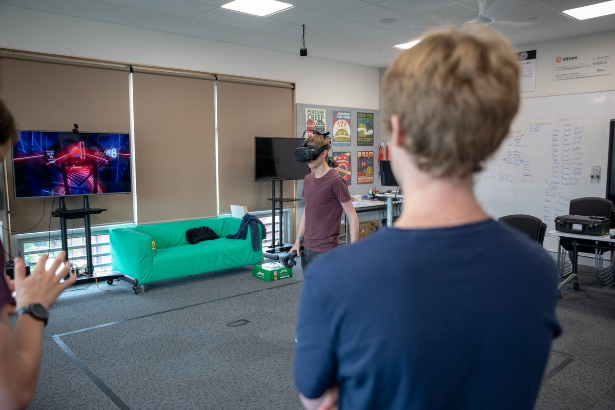 Congratulations to our 2018 HSC Software Design and Development class on their phenomenal results with eight Band 6s and two Band 5s from our ten students studying the course. To celebrate their success we had cake and a Beat Saber tournament, of course...