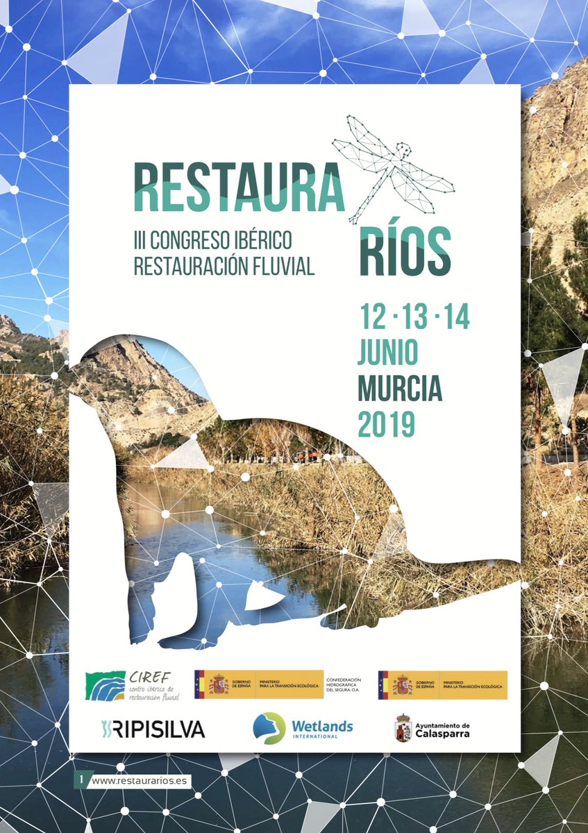 ¡Ya puedes inscribirte en el III Congreso Ibérico de Restauración Fluvial, restaurarios.es que celebraremos el 12,13 y 14 de junio de 2019 en Murcia! <a href="/mitecogob/">Transición Ecológica y Reto Demográfico</a> <a href="/chsriosegura/">Confederación Hidrográfica del Segura</a> <a href="/FNCAgua/">Nueva Cultura Agua</a> <a href="/riosconvida/">Ríos con Vida</a> <a href="/iAgua/">iAgua</a> @iAguaEspana <a href="/adecagua_es/">Adecagua 💧</a> <a href="/AIL_limnologia/">AIL Limnología</a> <a href="/SIBICorg/">SIBIC | BlueSky: @sibic.bsky.social</a> <a href="/RNCA_Andalucia/">Red Andaluza de la Nueva Cultura del Agua</a>