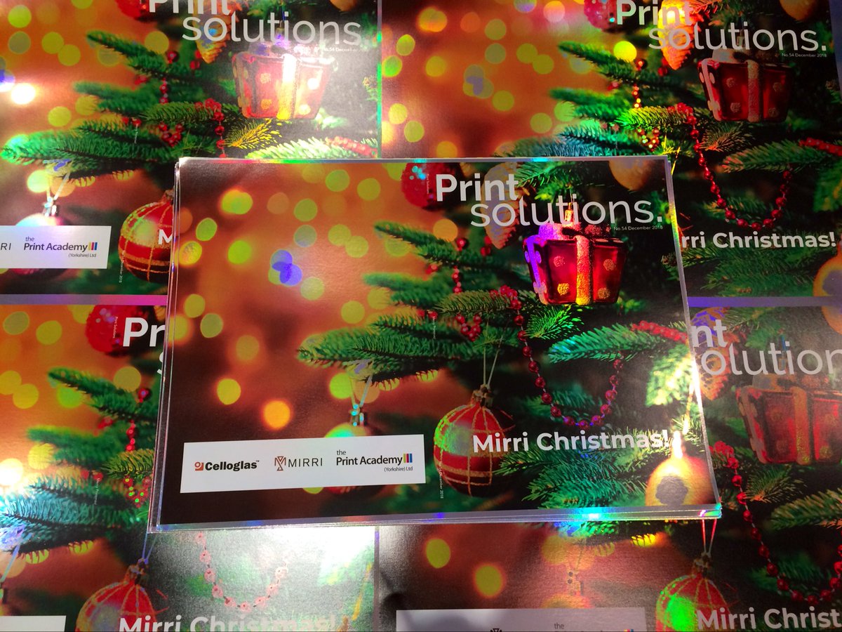 EarthIslandUK's tweet photo. The full sheet four up version of the #PrintSolutions cover is even more beautiful, shiny and Christmassy! Loving it. Thanks @TPAYorks @MirriUK @Celloglas https://t.co/ERPzMffcwx