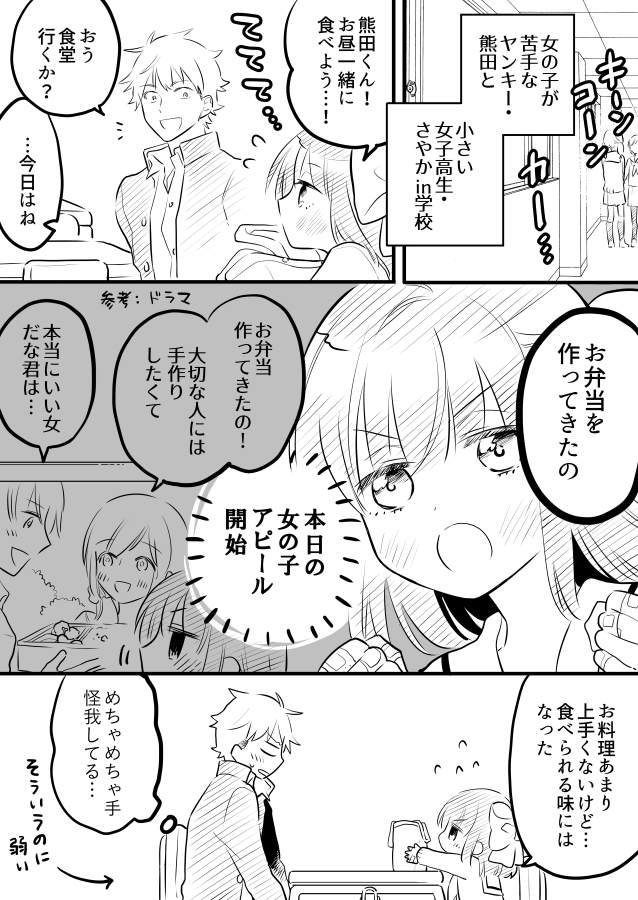 【創作漫画】女が苦手なヤンキーと少女の話　その14（手作りのお弁当の話） 