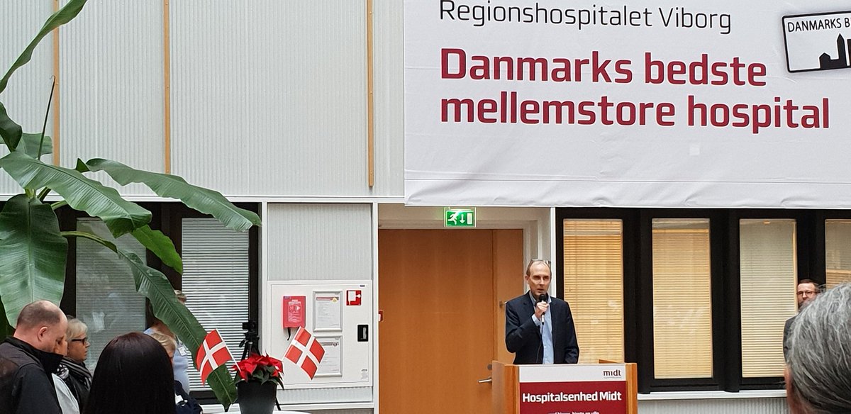 Danmarks bedste mellemstore hospital ligger i Viborg. Tillykke til @HospitalsenhedM med kåringen og 5 førstepladser. Et meget højt niveau på 93,9 ud af 100 mulige point. Index 100 på patienttilfredshed er ikke mindst imponerende.#sundpol