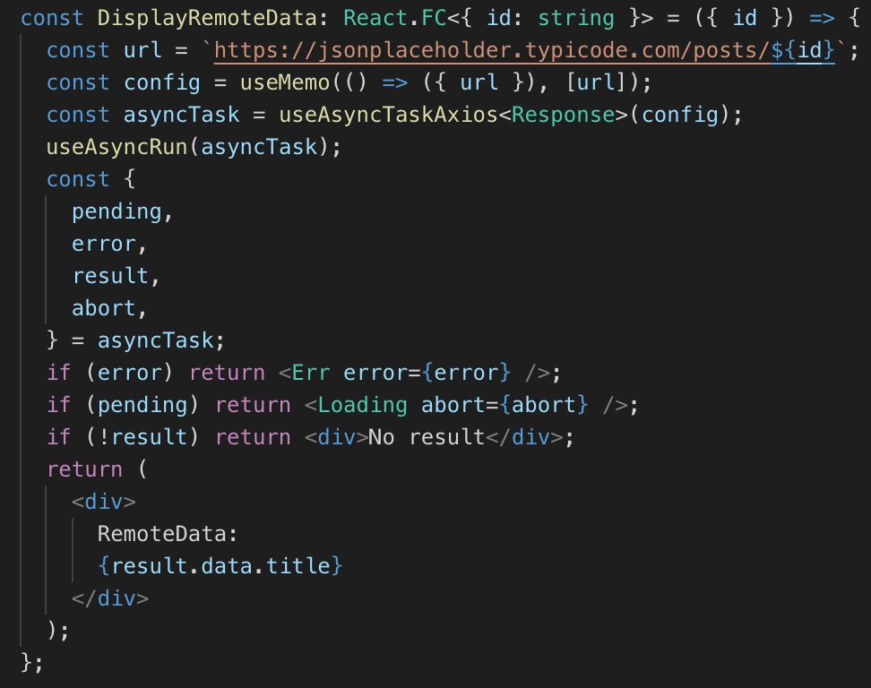 dai_shi's tweet photo. React Hooks for cancelable data fetching with axios. react-hooks-async https://t.co/sj1YIYBQtL #reactjs #react #javascript #typescript #reacthooks #hooksapi https://t.co/V7YVP3vVNm