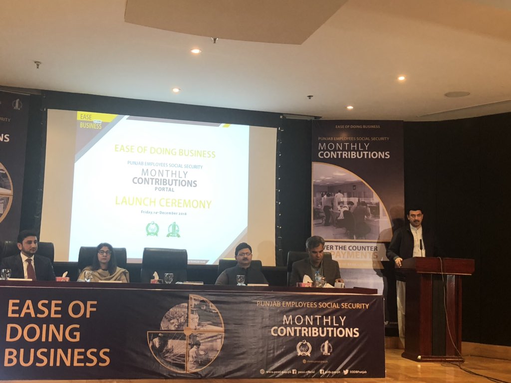 eodbpunjab's tweet photo. Minister Labour addressing the audience at PESSI monthly contributions portal. #PESSIPortalEODB #EODBPESSI #eodbPITB #doingbusiness #sprint3 @ShahbanoKhan101 @DoBizPak @Illango_WB @PITB_Official @GOPunjabPK @PnD_Punjab @alijalal786 @EODBSindh https://t.co/dZYsZgeqej
